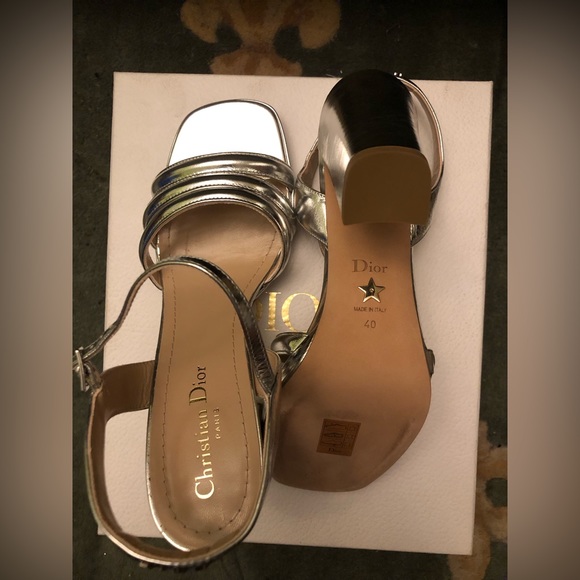 CHRISTIAN DIOR SILVER SANDALS - Picture 12 of 15